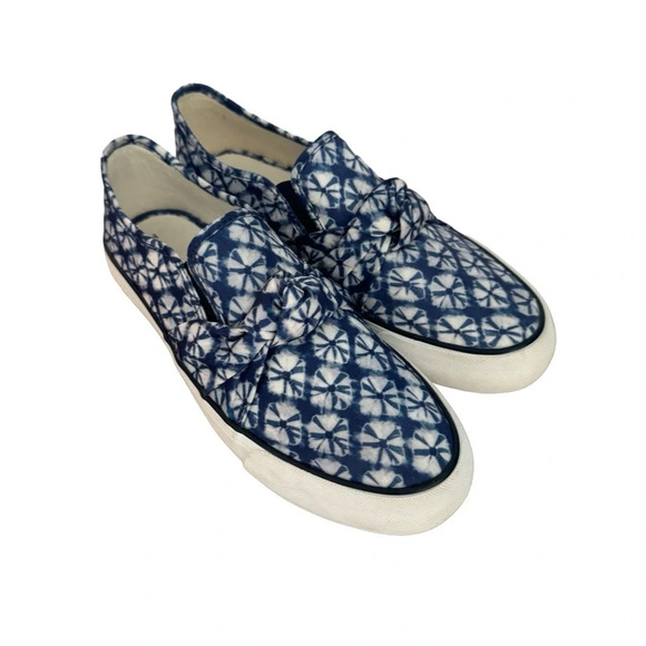 TALBOTS JADEN KNOT TIE-DYE PRINTED CANVAS PLATFORM SNEAKERS Size 9 - Picture 1 of 8